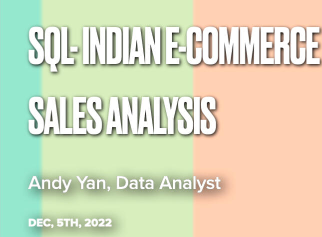 Sales Analysis for Indian E-commerce Website